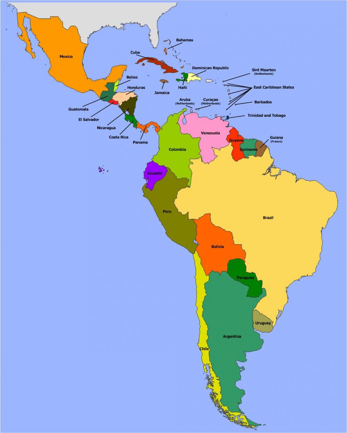 نقشه از بلیز, جنوب امریکا